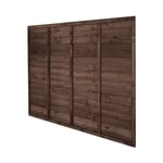 Forest Garden 6ft x 5'6ft Brown Pressure Treated Superlap Fence Panel 1.83m x 1.68m