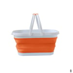 Rectangular Large Capacity Folding Silicone Laundry Bucket St Orange