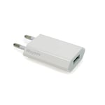Waytex Chargeur USB 5V - 1A Prise Adaptateur Secteur Universel USB Chargeur pour iPhone, iPad, Smartphone Android Smartwatch, Tablette, Écouteurs, Couleur Blanc