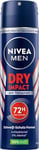 NIVEA MEN Dry Impact Déodorant en spray anti-transpirant pour 72h de protection avec parfum frais et masculin Déodorant sans alcool pour les odeurs corporelles désagréables (150 ml)
