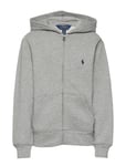 Cotton-Blend-Fleece Hoodie Tops Sweat-shirts & Hoodies Hoodies Grey Ralph Lauren Kids