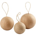Kulor i Papier-maché 4+5+6 cm 6-pack