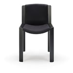 Karakter - Chair 300 Black Oak, Royal Nubuck Stone - Ruokapöydän tuolit - Joe Colombo - Musta - Nahka/Puu