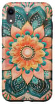 iPhone XR Teal and Coral Mandala Pattern Case