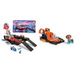 Paw Patrol: The Mighty Movie Aircraft Carrier HQ, with Chase Action Figure and Mighty Pups Cruiser & The Mighty Movie, Toy Jet Boat with Zuma Mighty Pups Action Figure