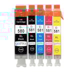 Sats med 5 bläckpatroner för att ersätta Canon PGI-580 & CLI-581 Kompatibla/icke-OEM från Go Inks (5 bläck)
