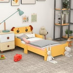 Toddler Bed Frame, Puppy-Themed Design, 143 x 74 x 58cm - Yellow