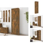 Skåp & garderober - Living Hallgarderob Rökfärgad ek 55x25x189 cm konstruerat trä