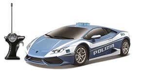 Maisto - 2049697 - Voiture Miniature Radiocommandé - Lamborghini Huracan LP 610-4 Polizei - Bleu - Echelle 1/14