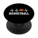 PopSockets Basket-ball coeur ligne cadeau basket-ball PopSockets PopGrip - Support et Grip pour Smartphone/Tablette avec un Top Interchangeable
