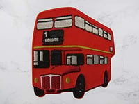 BUS LONDON UK ENGLAND EMBROIDERED IRON ON/SEW ON PATCH 8 cm x 4.4 cm (H x W)