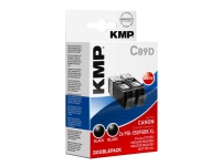 KMP C89D - 2-pack - 28 ml - svart - kompatibel - bläckpatron (alternativ för: Canon PGI-550PGBK XL) - för Canon PIXMA iP8750, iX6850, MG5550, MG5650, MG6450, MG6650, MG7150, MG7550, MX725, MX925
