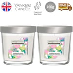 Yankee Candle Tumbler Glass Scented Home Room Fragrance Garden Blooms 200g x2