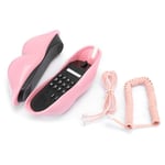 Landline phone,European Style Home Telephone Fashionable Pink Lips Shape Desktop Landline Phone(pink)