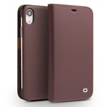 Qialino Classic Leather Wallet (iPhone Xr) - plånboksfodral - Brun