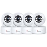 Kit Vidéo Surveillance Ctronics Caméra de Surveillance 4MP WIFI 2,4/5Ghz Détection Humaine/Mouvement & Suivi Automatique