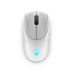 Alienware Tri-Mode AW720M Wireless Gaming Mouse, Optical Sensor, 8 Configurable Buttons, Fast-Charging, White
