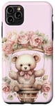 iPhone 11 Pro Max Baby Teddy Bear Pink Peony Flower Hot Air Balloon Case