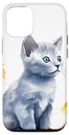 iPhone 12/12 Pro Small Cat Cartoon Style Profile Between Leaves Case