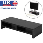 PC Computer Desktop Monitor Stand Laptop TV Display Screen Riser Shelf Wooden UK
