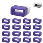 50PCS 3/8"(10.2mm) Plastic Belt Ring Square Buckle Loop Keeper for Watch Strap Pets Cat Dog Collar Harness Backpack Strap Webbing DIY Craft Sewing (Purple)