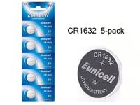 CR1632 5-pack Lithium batterier CR 1632 3V batteri
