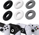 6 Pcs Silicone Joystick Rings Pour Ps5/Pour Ps4,Pour Xbox Series X/S,Pour Xbox One/Elite Series 2 Core,Donut Design Thumbstick Rings Pour Switch Pro(Gris & Noir & Blanc)