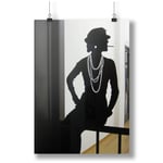 Coco Chanel tentoonstelling Vintage Retro Wall Art A0 A1 A2 A3 A4 Satin Photo Poster p10680h