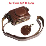 G5X II Café - Étui en cuir Pu pour appareil photo, housse de luxe pour appareil photo Canon Powershot Mark II