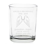 Alyssa's Gifts Personalised Glass Memorial Votive Candle Holder - Guardian Angel Wings