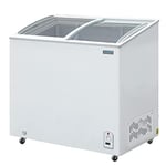 Polar Refrigeration G-Series 200W Display Chest Deep Freezer 200 Litre, White, -24°C to -18°C, 920(H)x953(W)x553(D)mm, 3 Storage Baskets Included, Sturdy Castors, Energy Rating C | GM498