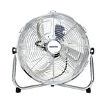 GEEPAS 12 Inch Floor Fan, Floor Standing Cooling Fan with 3 Speed, Tilt Function - Chrome Gym Fan, Electric Portable Cooling Fan, 3 Blades for Powerful Air Circulation Ideal for Home, Garage, Office