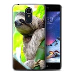 Phone Case for LG K8 2017/M200 Wildlife Animals Sloth Transparent Clear Ultra Soft Flexi Silicone Gel/TPU Bumper Cover