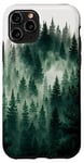 iPhone 11 Pro Green Forest Fog Pine Trees Nature Art Case