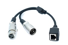 System-S Câble XLR Y 30 cm 2 x 3 broches femelle vers RJ45 femelle adaptateur en noir