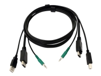 Black Box - Video- / USB / audio-kabel - USB, mini-phone stereo 3.5 mm, DisplayPort (hann) til mini-phone stereo 3.5 mm, USB-type B, DisplayPort (hann) - 1.8 m