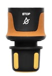 Fiskars Raccord de Tuyau, Taille universelle, Ø 9 mm (3/8"), Points de contact SoftGrip, 30 g, noir/orange/jaune, STOP, 1027078
