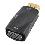 noir - FSU – adaptateur HDMI vers VGA mâle vers femelle, convertisseur de câble Audio HD 1080P avec Jack 3.5