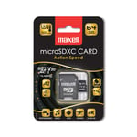 Maxell Action Speed ammattitason microSDXC 64GB -muistikortti