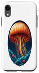 Coque pour iPhone XR Méduse sous la mer entourée de corail et d'anémone de mer