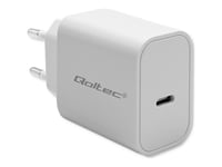 Qoltec - Strömadapter - Super Snabb, 5-12V, 1,67A - 20 Watt - 3 A - Pd (24 Pin Usb-C) - Vit