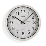 Versa Horloge Murale Blanche Plastique Quartz 4,3 x 30 x 30 cm