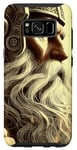 Coque pour Galaxy S8 Majestic Warrior Barbe avec casque nordique vintage Viking