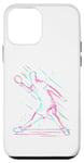iPhone 12 mini Neon Art Table Tennis Player Ping Pong Case