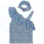 The New Nally Kort Topp Daphne Check | Blå | 7-8 years