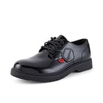 Kickers Women's Finley Lo Patent Leather School Shoes, Patent Black, 7 UK