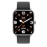 ICE-WATCH - ICE Smart Silver Black - Montre Connectée Argent Mixte avec Bracelet en Silicone - 021411 (1,85")
