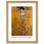 Gustav Klimt Portrait Of Adele Bloch-Bauer I The Lady in Gold Painting Artwork Framed Wall Art Print A4