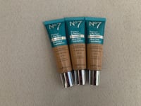 3 x Boots No7 PROTECT & PERFECT ADVANCED ALL IN ONE FOUNDATION DEEPLY HONEY 30ml
