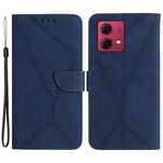 SKALO Motorola Edge 40 Neo 5G Embossed Plånboksfodral i PU-Läder - Blå Blå